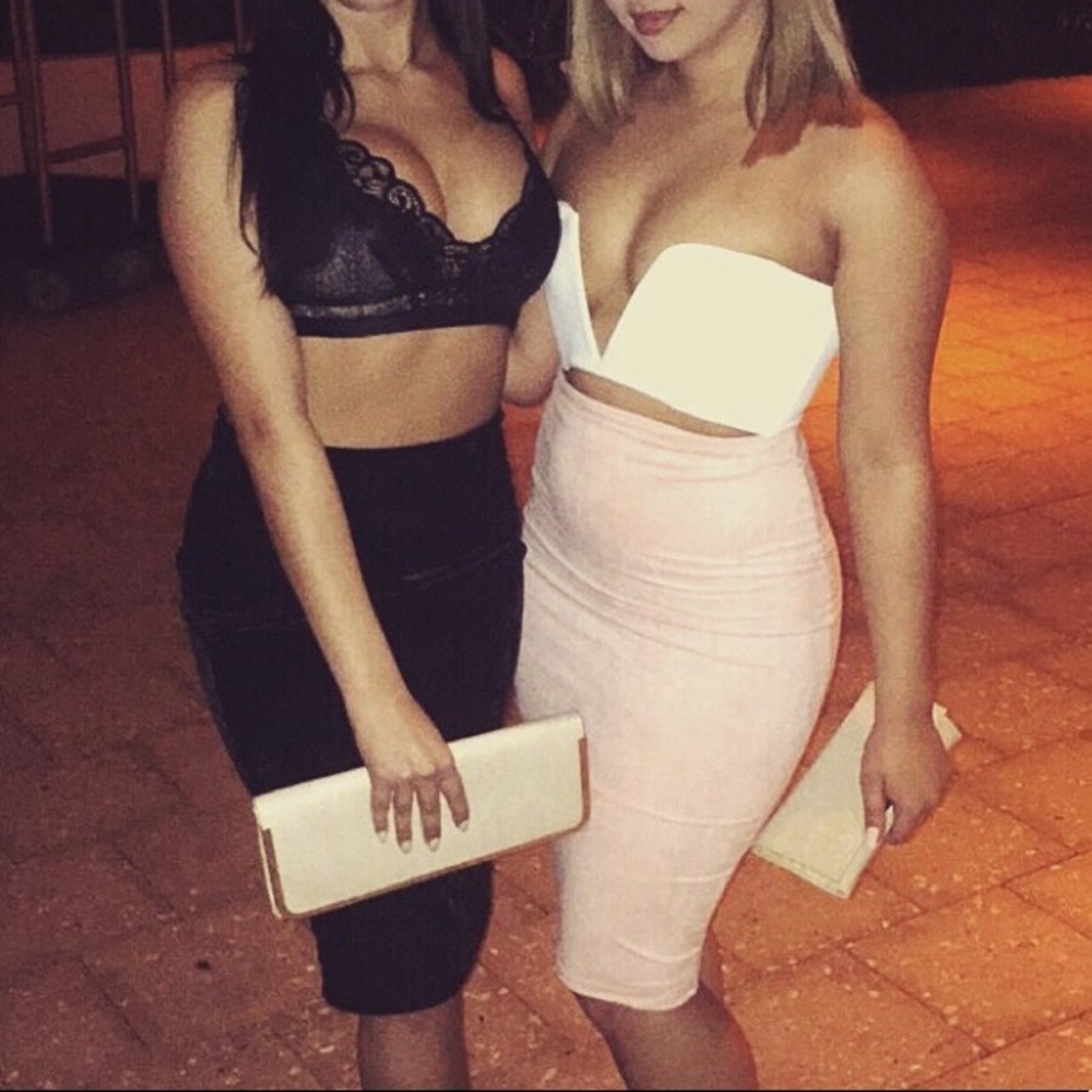 Fashionnova pink suede midi skirt